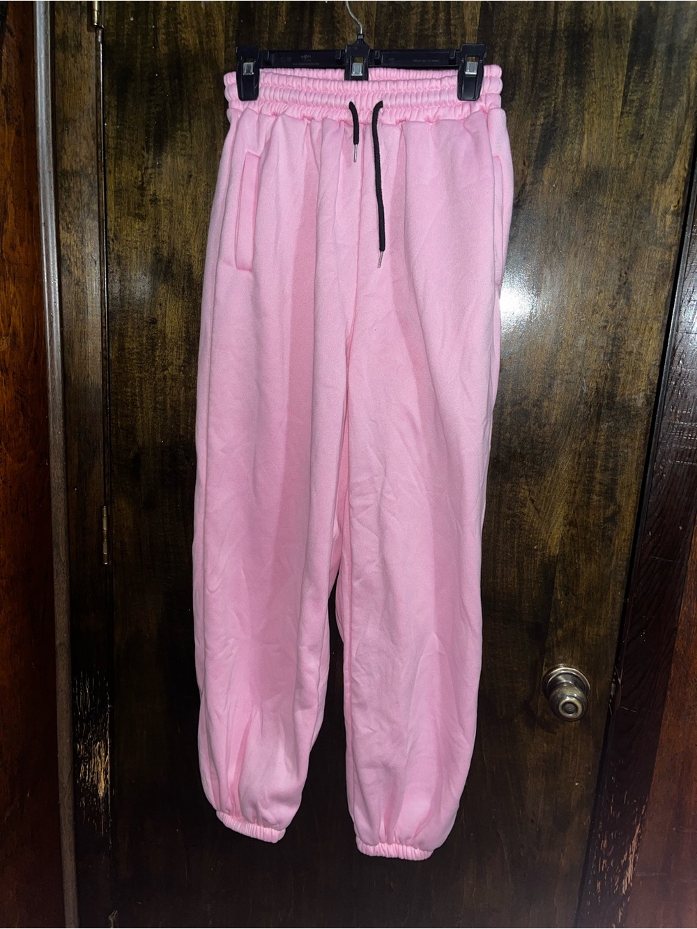 SHEIN Light Pink Fleece Cuffed Jogger Sweatpants